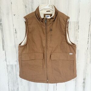 Lee Workwear Men’s Size Large Duck Canvas Sherpa Lined Vest Full Zip